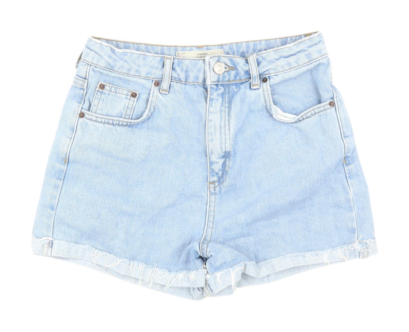 Topshop Women's Blue Cut-Off Denim Shorts Size 8