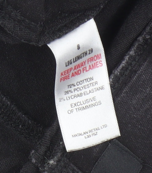 Womens UK Size 8 Denim Slim Fit Jegging Black Jeans
