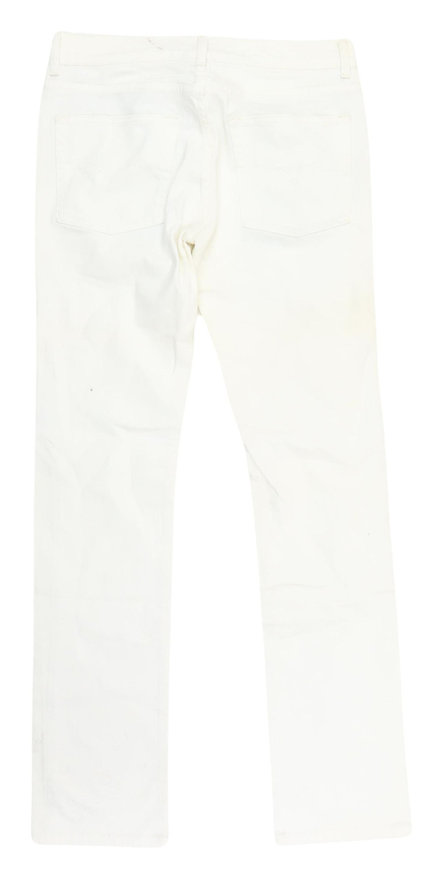 Mens UK Size L Topman Slim Fit Skinny White Jeans