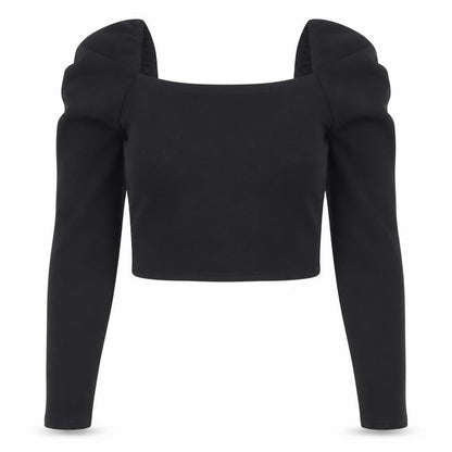 Womens UK Size 18 PRETTYLITTLETHING Black Cropped Blouse