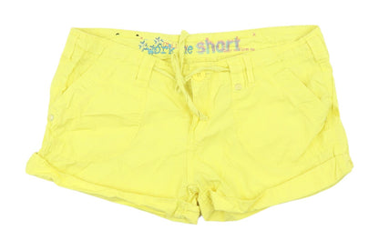 New Look Women's Yellow Casual Cotton Shorts UK 14