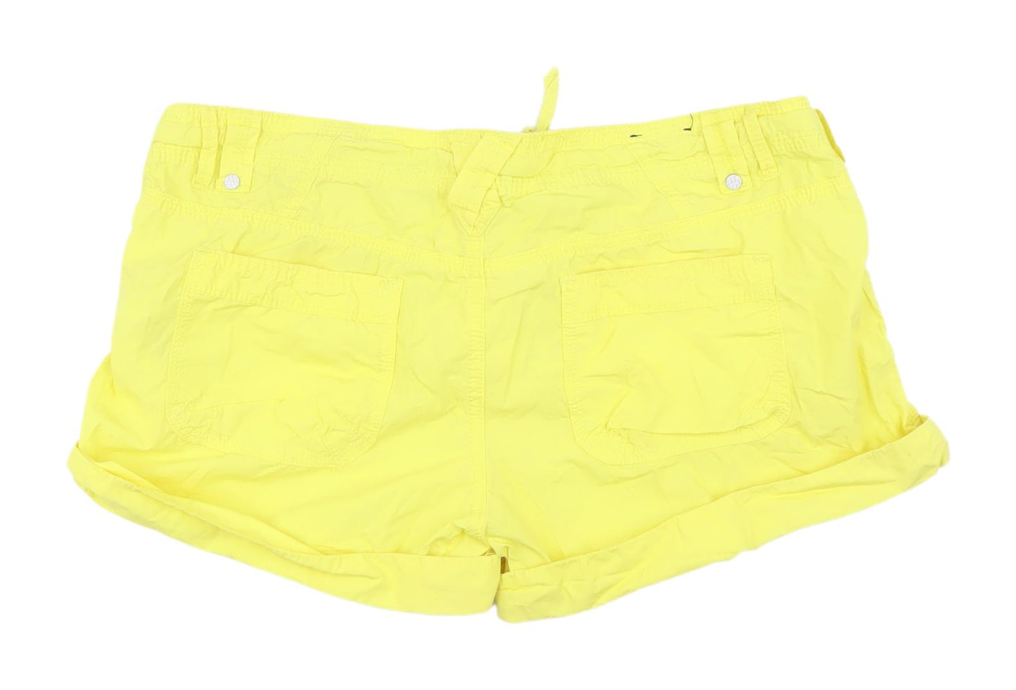 New Look Women's Yellow Casual Cotton Shorts UK 14