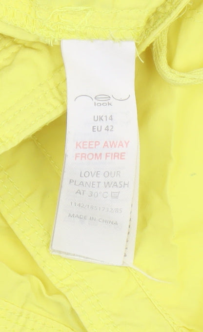 New Look Women's Yellow Casual Cotton Shorts UK 14