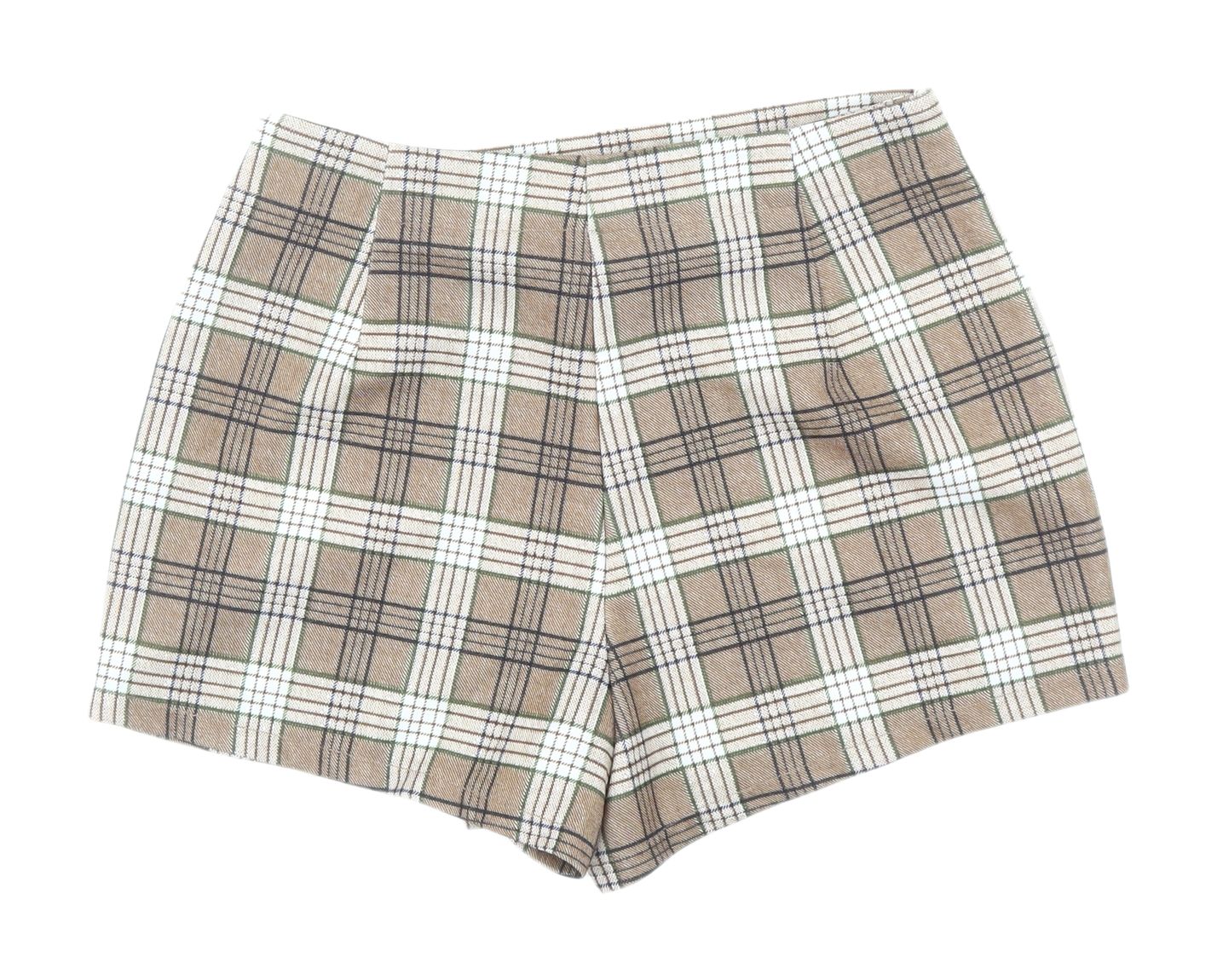 Sincerely Jules Women's Brown Plaid Wrap Shorts S