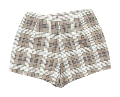 Sincerely Jules Women's Brown Plaid Wrap Shorts S