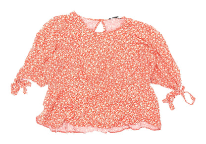 Womens UK Size 16 New Look Red Tunic Blouse
