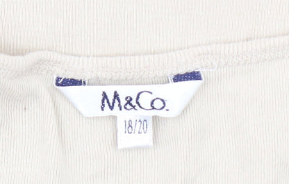 M&Co Women's Beige Crochet Accent Tank Top Size 18