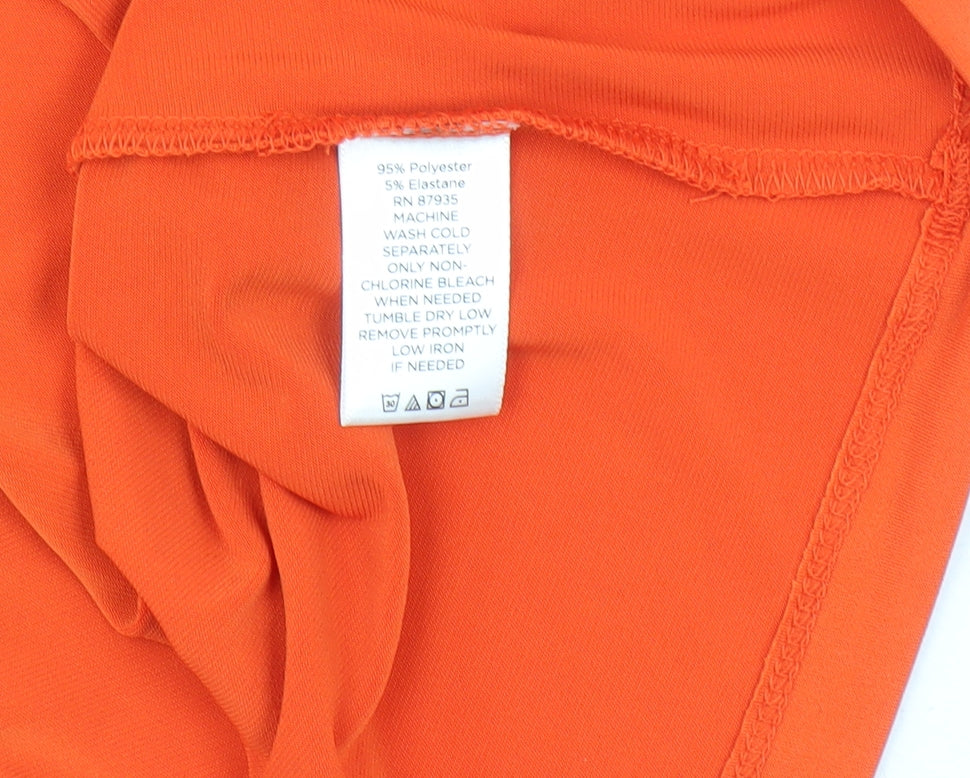 Womens UK Size M Susan Graver Orange Basic Blouse