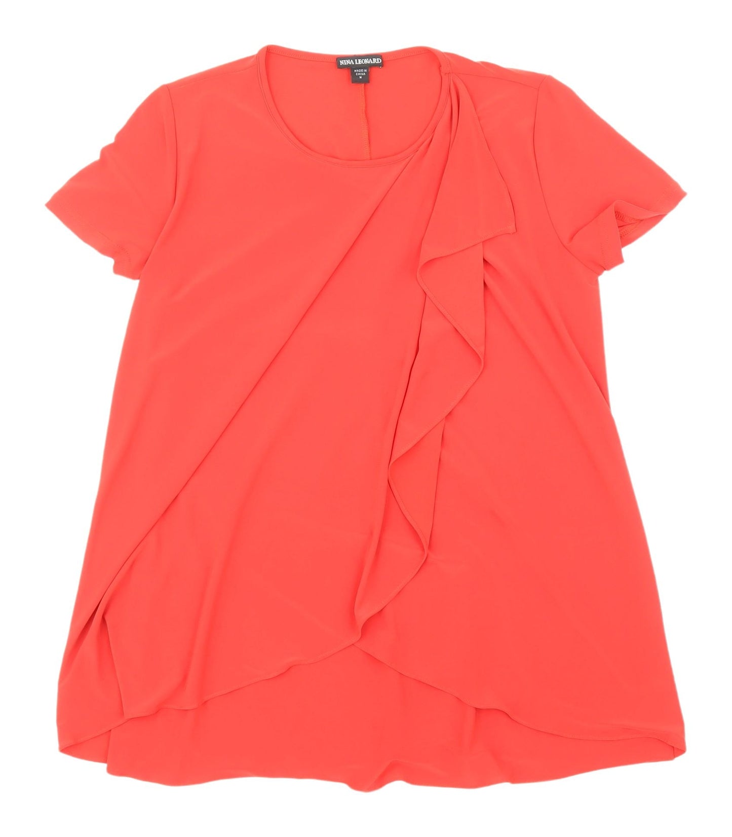 Womens UK Size M Nina Leonard Red Tunic Blouse