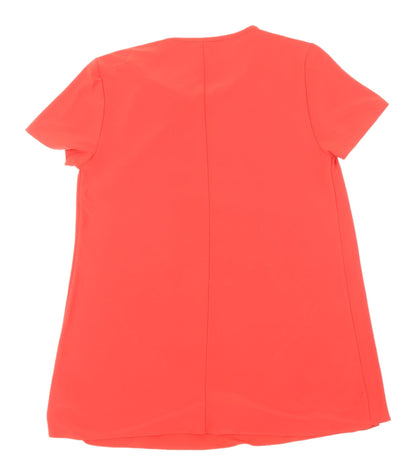 Womens UK Size M Nina Leonard Red Tunic Blouse