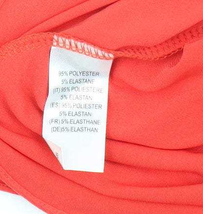 Womens UK Size M Nina Leonard Red Tunic Blouse