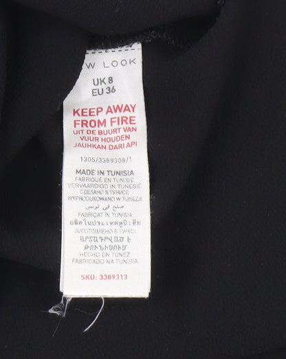 New Look Women's Black Tank Top Size 8