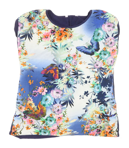 Womens UK Size 8 Red Herring Multicoloured Cropped Blouse