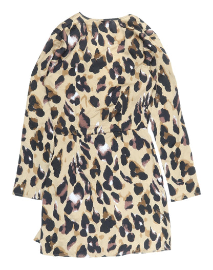Club L London Women's Beige Animal Print Bodycon Dress