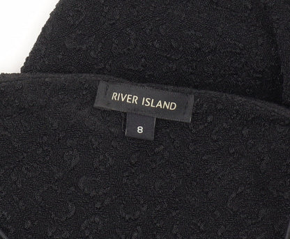 River Island Black Sleeveless Halter Dress Size 8