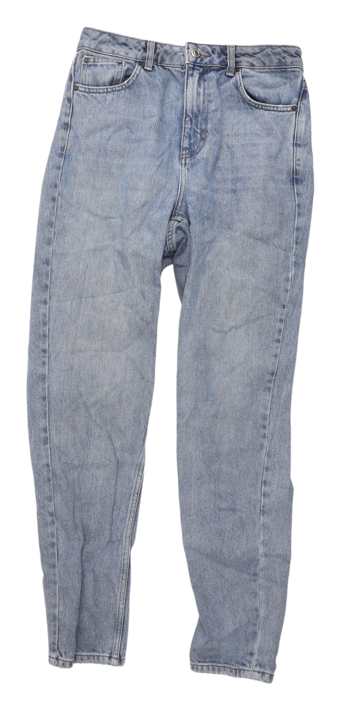 Topshop Women's Blue Straight Jeans, Size 28, Regular Fit