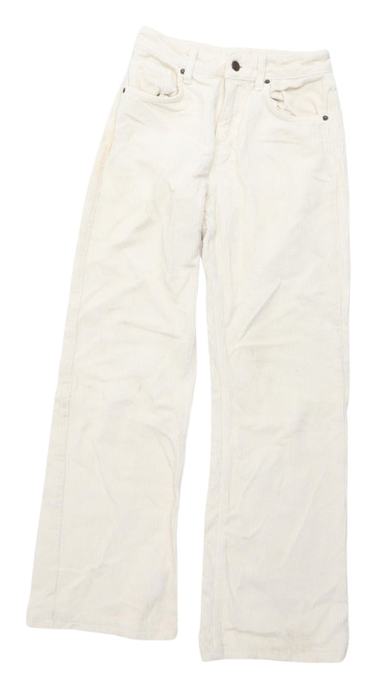 Womens UK Size 6 Topshop Regular Fit Cropped Ivory Trousers