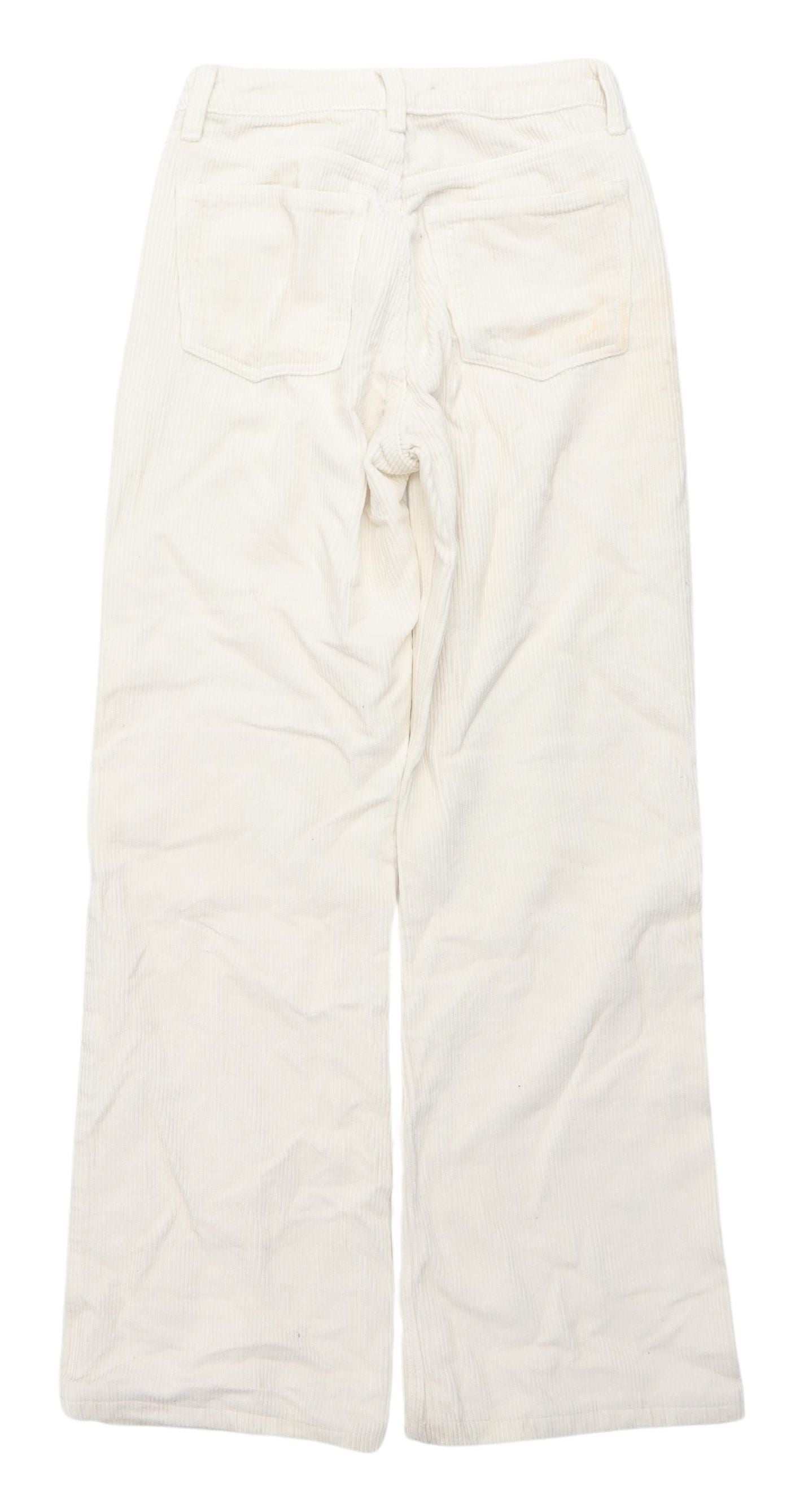 Womens UK Size 6 Topshop Regular Fit Cropped Ivory Trousers