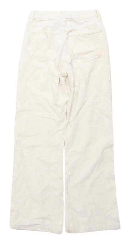 Womens UK Size 6 Topshop Regular Fit Cropped Ivory Trousers