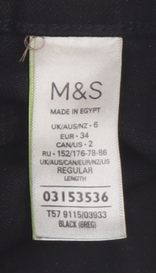 Womens UK Size 6 Marks and Spencer Regular Fit  Black Jeans
