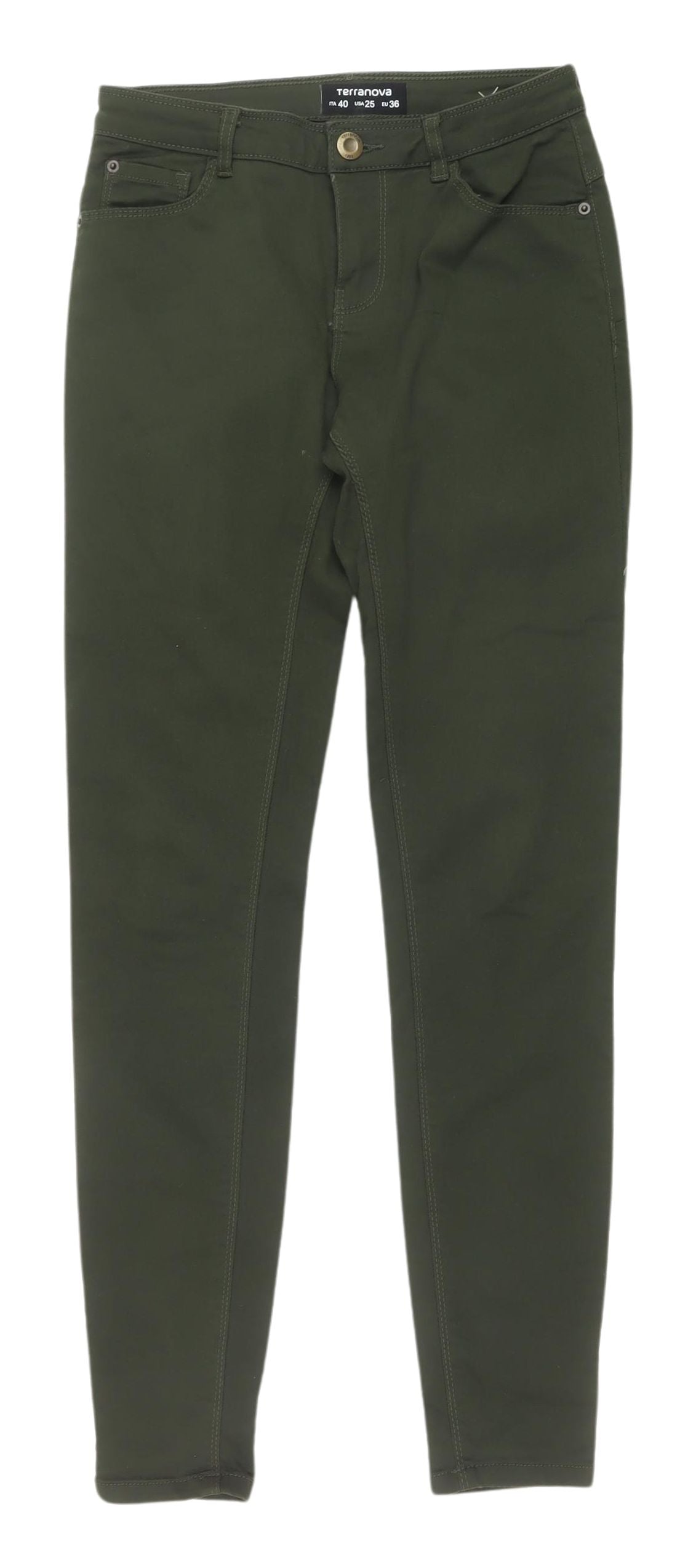 Womens UK Size 8 Terranova Slim Fit Skinny Green Jeans