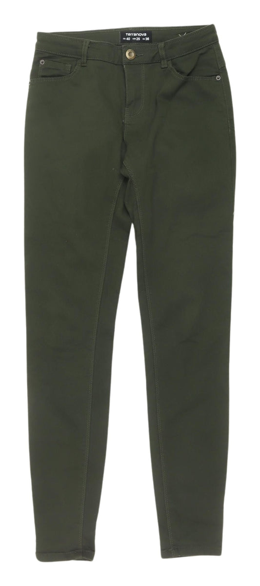 Womens UK Size 8 Terranova Slim Fit Skinny Green Jeans