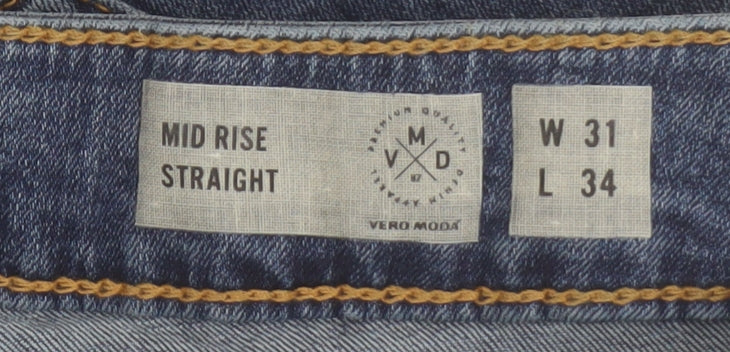 Vero Moda Men's Straight Blue Denim Jeans