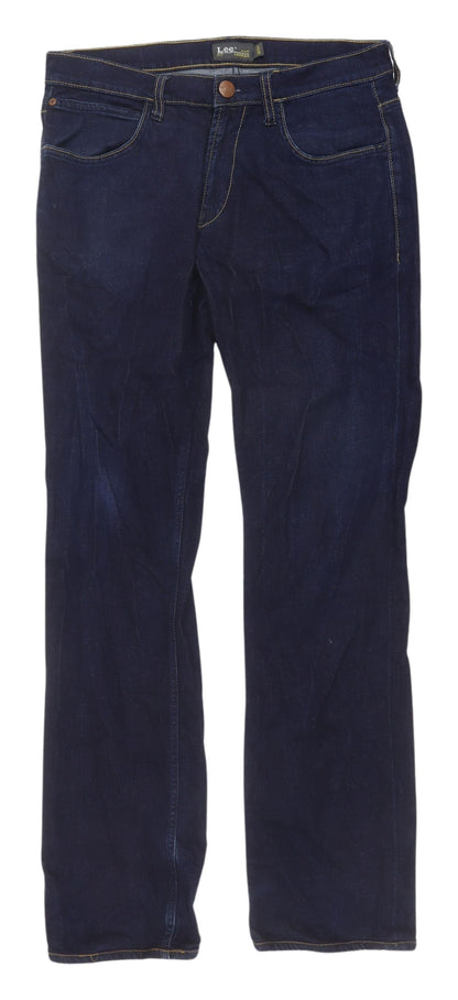 Lee Men's Blue Denim Straight Jeans Size 32/34