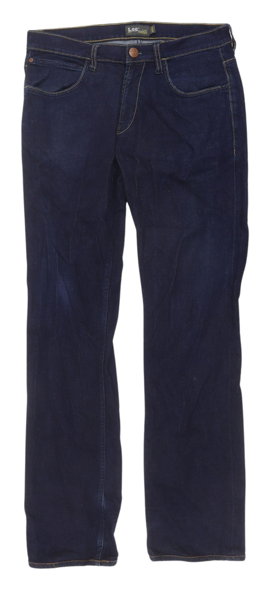 Lee Men's Blue Denim Straight Jeans Size 32/34
