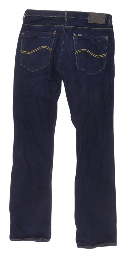 Lee Men's Blue Denim Straight Jeans Size 32/34
