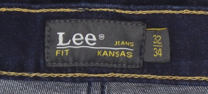 Lee Men's Blue Denim Straight Jeans Size 32/34