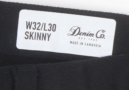 Denim Co. Men's Black Skinny Jeans Size 32