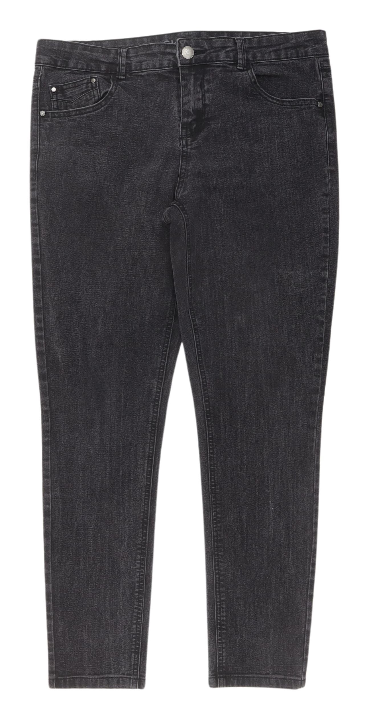 George Women's Black Jeans Size 14, Dark Wash Denim
