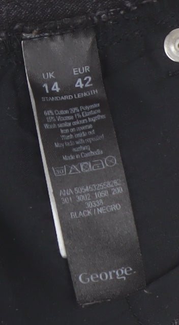 George Women's Black Jeans Size 14, Dark Wash Denim