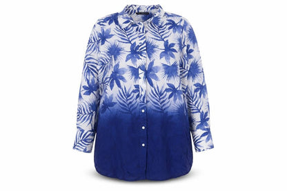 Marks & Spencer Blue Floral Button-Up Shirt, UK 14