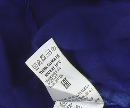 Marks & Spencer Blue Floral Button-Up Shirt, UK 14