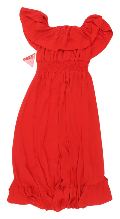 AX Paris Women's Red Hi-Low A-Line Party Dress