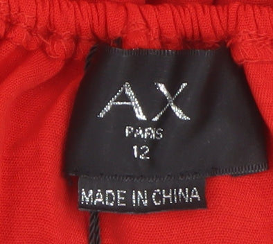 AX Paris Women's Red Hi-Low A-Line Party Dress