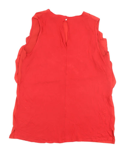 Womens UK Size 12 Warehouse Red Basic Blouse