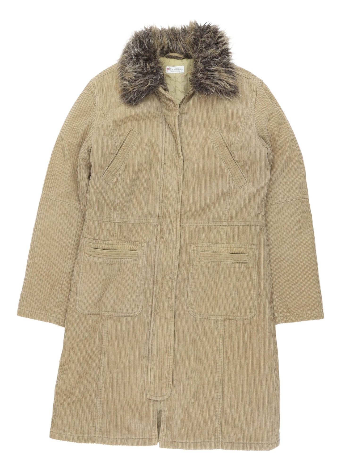 Womens UK Size 10 Miss Selfridge Beige Overcoat
