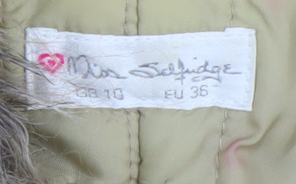 Womens UK Size 10 Miss Selfridge Beige Overcoat