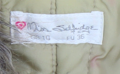 Womens UK Size 10 Miss Selfridge Beige Overcoat
