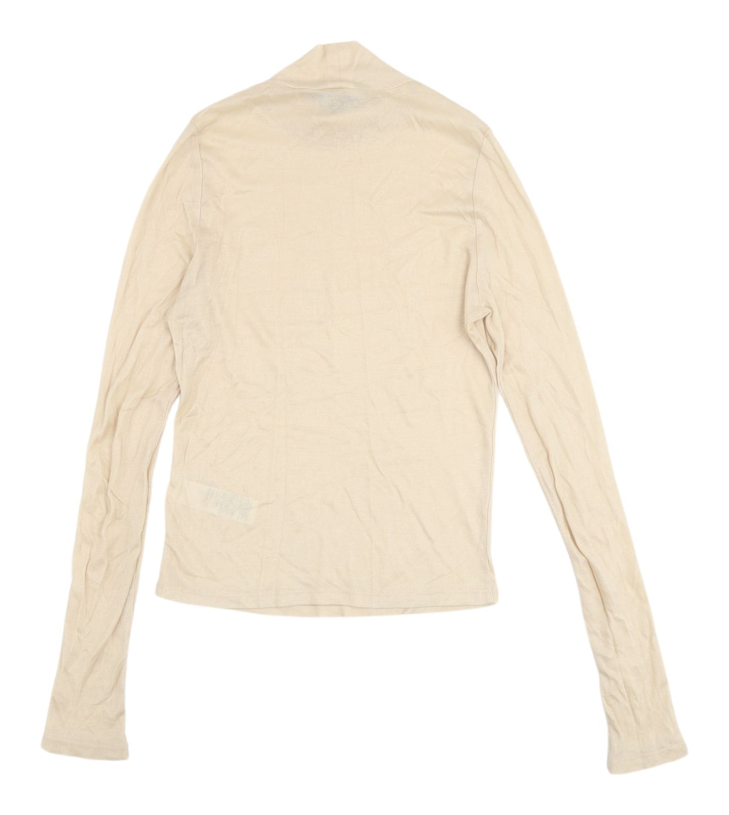 Womens UK Size 12 Topshop Beige Basic T-Shirt