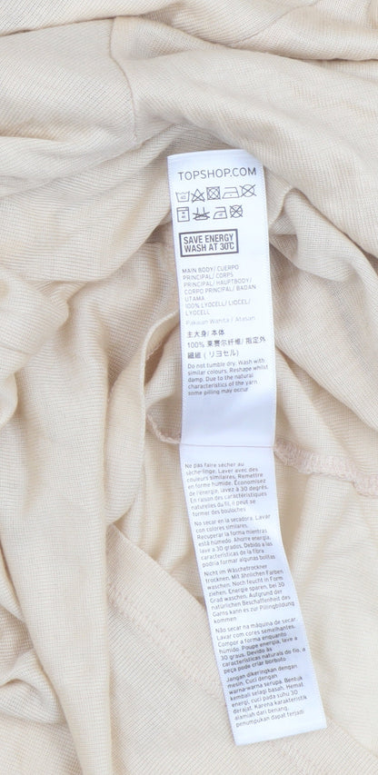 Womens UK Size 12 Topshop Beige Basic T-Shirt