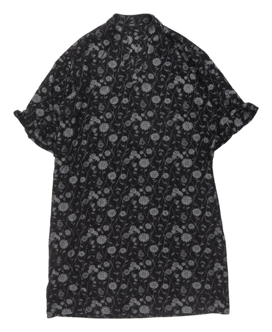 Next Women's Black Floral Shirt Dress Size 18