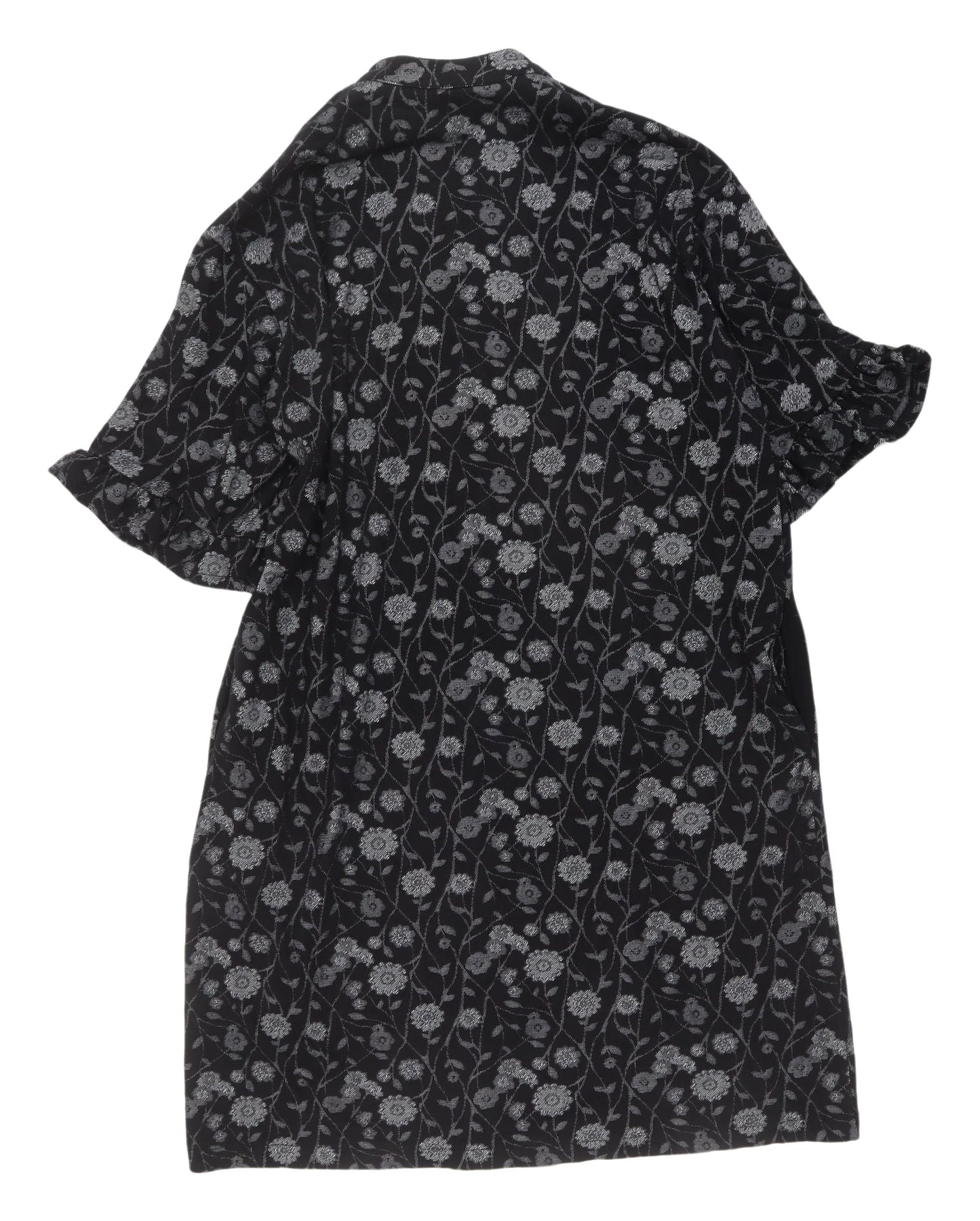 Next Women's Black Floral Shirt Dress Size 18