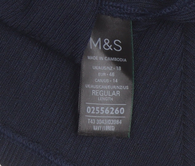 Womens UK Size 18 Marks and Spencer Black Basic Blouse