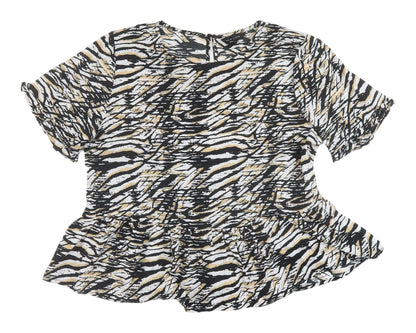 New Look Women's Animal Print Blouse, UK 14, Multicoloured