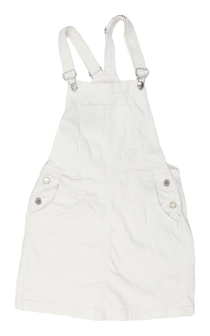 Brave Soul Women's White Pinafore Dress UK 8
