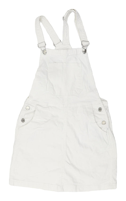 Brave Soul Women's White Pinafore Dress UK 8